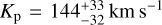 ${K_{\rm{p}}} = 144_{ - 32}^{ + 33}{\rm{km}}\,{{\rm{s}}^{ - 1}}$