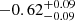 $ -0.62_{-0.09}^{+0.09} $