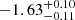 $ -1.63_{-0.11}^{+0.10} $