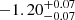 $ -1.20^{+0.07}_{-0.07} $