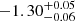$ -1.30^{+0.05}_{-0.06} $