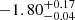 $ -1.80^{+0.17}_{-0.04} $