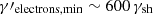 $ \gamma\prime_{\mathrm{electrons, min}} \sim 600 \, \gamma_{\mathrm{sh}} $