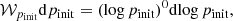 $$ \begin{aligned} {\mathcal{W} }_{p_{\rm init}}\mathrm{d}{p_{\rm init}}&= (\log p_{\rm init})^0\mathrm{d}{\log p_{\rm init}},\end{aligned} $$