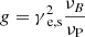 $ g = \gamma _{{\text{ e,s}} }^2{\frac{{{\nu _B}}}{{{\nu_{\mathrm{P}}}}}} $