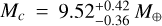 $\[M_c== 9.52_{-0.36}^{+0.42} M_{\oplus}\]$