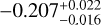 $\[-0.207_{-0.016}^{+0.022}\]$