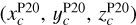 $\left( {x_c^{{\rm{P}}20},y_c^{{\rm{P}}20},z_c^{{\rm{P}}20}} \right)$
