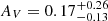 $ A_V = 0.17^{+0.26}_{-0.13} $