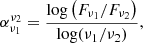$$ \begin{aligned} \alpha _{\nu _{1}}^{\nu _{2}}=\frac{\log \left(F_{\nu _{1}} / F_{\nu _{2}}\right)}{\log (\nu _{1}/ \nu _{2})}, \end{aligned} $$