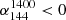 $ \alpha^{1400}_{144} < 0 $