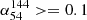 $ \alpha^{144}_{54} > =0.1 $