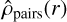${\hat \rho _{{\rm{pairs}}}}(R)$