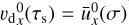 $v_{\mathrm{d}}{ }_{x}^{0}\left(\tau_{\mathrm{s}}\right)=\bar{u}_{x}^{0}(\sigma)$