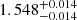 $ 1.548^{+0.014}_{-0.014} $