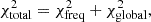 $$ \begin{aligned} \chi ^2_{\rm total}=\chi ^2_{\rm freq}+\chi ^2_{\rm global}, \end{aligned} $$