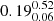 $ 0.19^{0.52}_{0.06} $