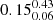 $ 0.15^{0.43}_{0.06} $