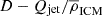 $ D-Q_{\mathrm{jet}}/\overline{\rho}_{\mathrm{ICM}} $