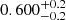 $ 0.600^{+0.2}_{-0.2} $
