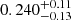 $ 0.240^{+0.11}_{-0.13} $