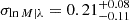 $ \sigma_{\ln M|\lambda}=0.21^{+0.08}_{-0.11} $