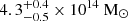 $ \rm 4.3^{+0.4}_{-0.5}\times10^{14}~\mathrm{M}_\odot $