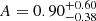 $ A=0.90_{-0.38}^{+0.60} $