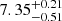 $ {7.35}^{+0.21}_{-0.51} $