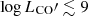 $ \log L_{\mathrm{CO}}\prime \lesssim 9 $