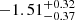 $ -1.51^{+0.32}_{-0.37} $