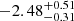 $ {-2.48}^{+0.51}_{-0.31} $