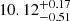 $ {10.12}^{+0.17}_{-0.51} $
