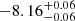 $ -8.16^{+0.06}_{-0.06} $