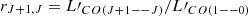 $ r_{J+1,J}=L\prime_{CO(J+1--J)}/L\prime_{CO(1--0)} $