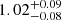 $ {1.02}_{-0.08}^{+0.09} $