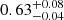 $ {0.63}_{-0.04}^{+0.08} $