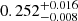 $ {0.252}_{-0.008}^{+0.016} $