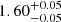 $ {1.60}_{-0.05}^{+0.05} $