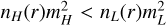 ${n_H}(r)m_H^2 < {n_L}(r)m_L^2$