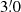 $ 3{{\overset{\prime}{.}}}0 $