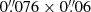 $ 0{{\overset{\prime\prime}{.}}}076\times0{{\overset{\prime\prime}{.}}}06 $