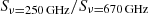 $ S_{\nu=250\, \rm{GHz}}/S_{\nu=670\, \rm{GHz}} $