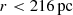 $ r < 216\, \rm{pc} $