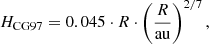 $$ \begin{aligned} H_{\mathrm{CG97}} = 0.045 \cdot R \cdot \left( \frac{R}{\mathrm{au}} \right)^{2/7}, \end{aligned} $$