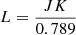$$ \begin{aligned} L = \frac{JK}{0.789} \end{aligned} $$
