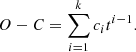 $$ \begin{aligned} O - C = \sum _{i=1}^{k} c_i t^{i-1}. \end{aligned} $$