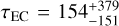 ${\tau _{{\rm{EC}}}} = 154_{ - 151}^{ + 379}$
