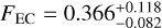 ${F_{{\rm{EC}}}} = 0.366_{ - 0.082}^{ + 0.118}$