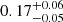 $ 0.17^{+0.06}_{-0.05} $
